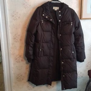 Michael Kors long brown down coat